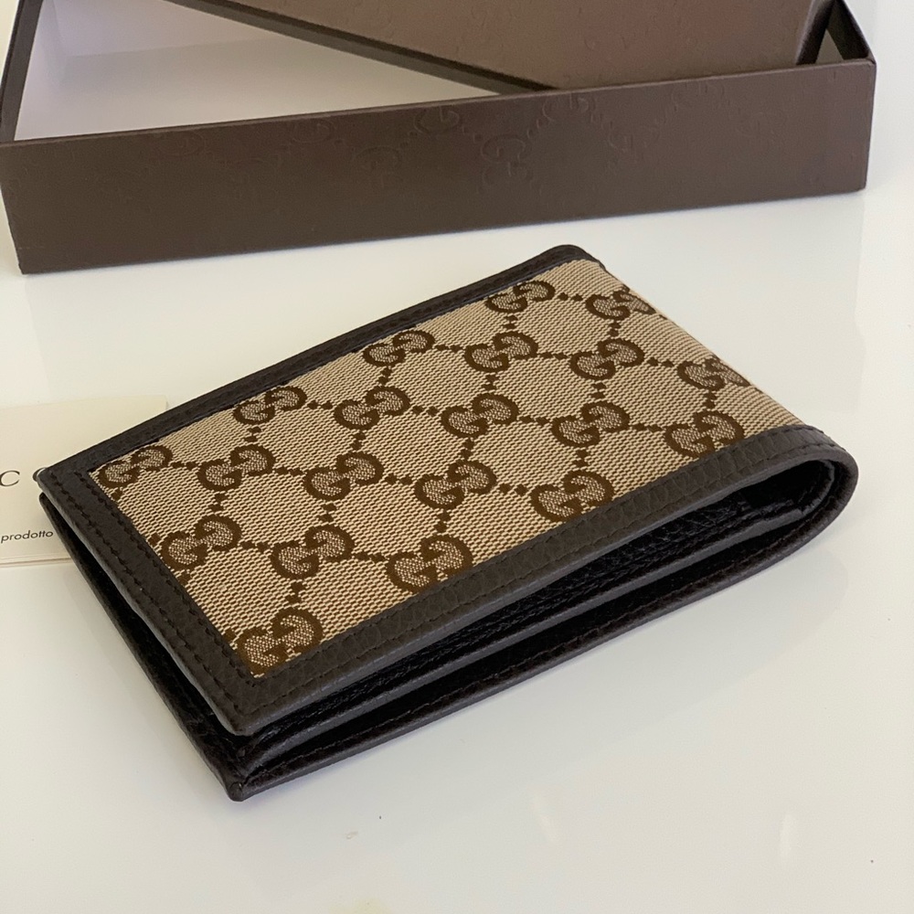 NEW Gucci Canvas Wallet Men GG Bi-Fold - Picture 4 of 6